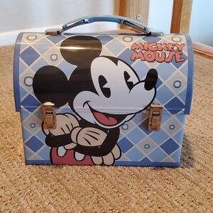 Mickey Mouse Blue Tin Lunch Box